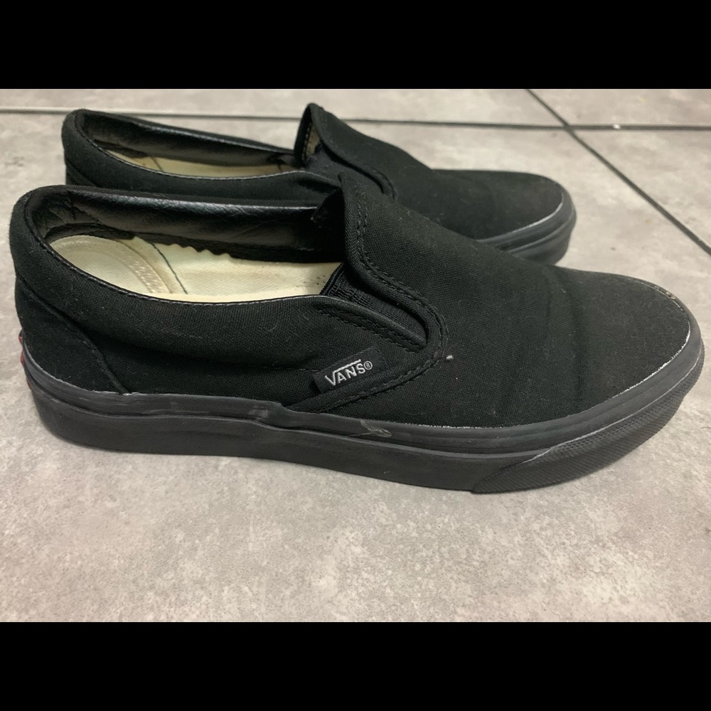 Black slip on Vans